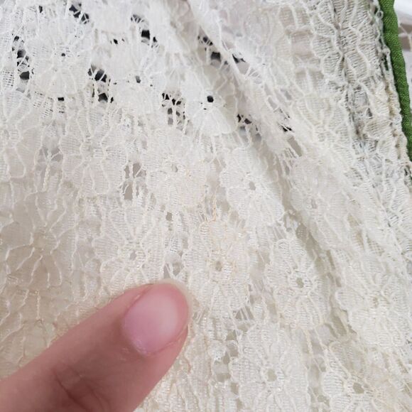 Womens Cream Kurta Top Large Lace Floral Embroidered Bohemian Straight Tunic - Picture 9 of 16